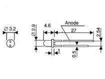 Led 3mm transparente - 1500 ~ 2000 mcd (L-7104VGC-E)