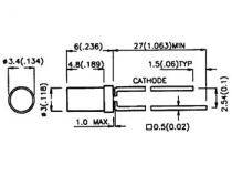 Led a tete plate jaune diffusante 3mm (L-424YDT)