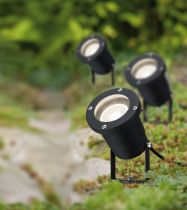 LED extérieur lumière pour plante avec piquet à planter IP44 3x3,5 W GU10 Noir (98897 )