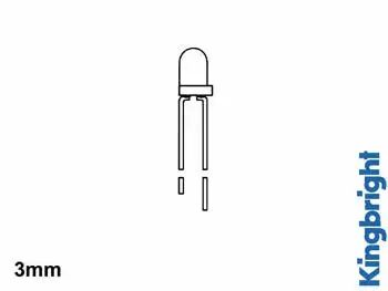 Led standard 3mm - jaune diffusant (L-34YD)