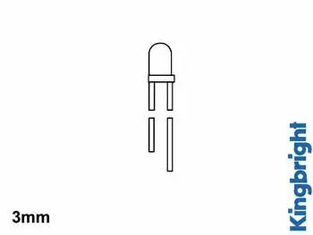 Led standard 3mm - jaune diffusant (L-7104YD)