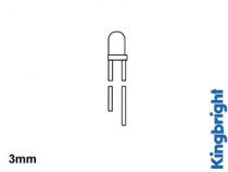 Led standard 3mm - vert transparent (L-7104GC)