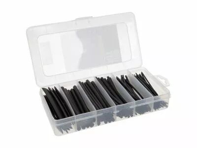 Lot de gaines thermor�tractables - noir 10cm - 170 pcs - dans coffret de rangement (K/STMC2B)