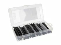 Lot de gaines thermor&eacute;tractables - noir 10cm - 170 pcs - dans coffret de rangement (K/STMC2B)