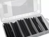 Lot de gaines thermor&eacute;tractables - noir 10cm - 170 pcs - dans coffret de rangement (K/STMC2B)