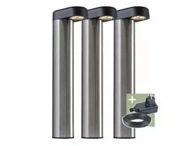 Ludeco - Arvid - borne lumineuse - set (3 pcs) - 12 V - 150 lm - 1.5 W - blanc chaud (PL1033.161)