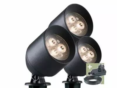 Ludeco - Laros - spot - set (3 pcs) - 12 V - 90 lm - 1 W - blanc chaud (PL3003.161)