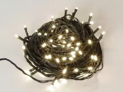 Lumi�re scintillante LED - 12 m - 80 lampes blanches - fil vert - modulateur - 24 V (GM-LED-12-80-24V-W)