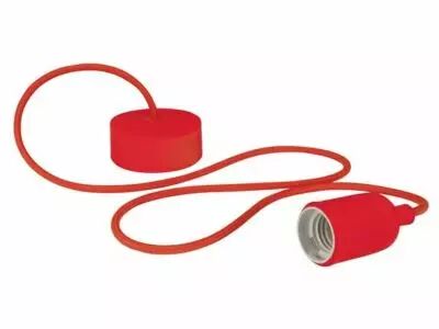 Luminaire design � suspension en cordage - rouge (LAMPH01R)