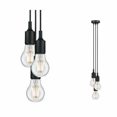 Luminaire en susp Neordic Ketil max3x20W E27 Noir 230V silicone/plastique (50382)