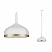 Luminaire en suspension Neordic Embla 1 flamme Blanc / Doré (79628)