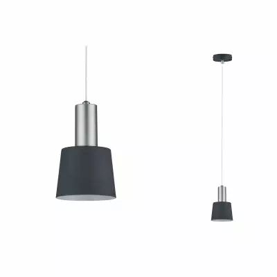 Luminaire en suspension Neordic Haldar 1 flamme Gris fonc� / Chrome mat (79691)