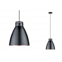 Luminaire en suspension Neordic Roald 1 flamme Noir / Cuivre / Marbre (79609)