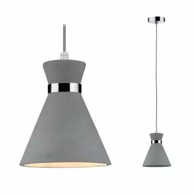 Luminaire en suspension Verve IP44 1 flamme B�ton/Chrome (70890 )