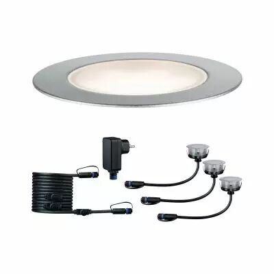 Luminaire encastr� dans le sol Plug&Shine Floor Eco IP65 3000K 3x1W 24V argent (93692 )