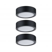 Luminaires en saillie LED pour meuble Noir 3x3,5W Blanc chaud kit de3 avec transfo (99990)