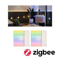 LumiTiles Basic Set Square 10x10cm 2x0,75W RGBW blanc Plastique/Alu (78412)