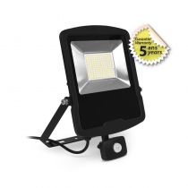 LUMOS PROJECT 100W 3000K PLAT NOIR IP44/65 + DETECT IR 5ANS (100159)