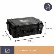 MALLETTE RIGIDE - 555 x 428 x 211 mm - AVEC MOUSSE (HC505S)
