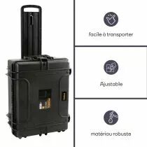 MALLETTE RIGIDE TROLLY - 604 x 473 x 283 mm - AVEC MOUSSE (HC540SH245TR)