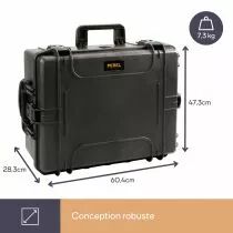 MALLETTE RIGIDE TROLLY - 604 x 473 x 283 mm - AVEC MOUSSE (HC540SH245TR)