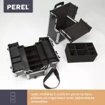 Mallette trolley en aluminium - 370 x 270 x 670 mm - 66,9 l - noir (1827-CJ)