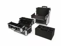 Mallette trolley en aluminium - 370 x 270 x 670 mm - 66,9 l - noir (1827-CJ)