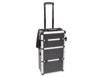 Mallette trolley en aluminium - noir - 370 x 270 x 670 mm (1827-CJ)