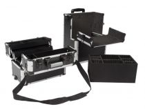 Mallette trolley en aluminium - noir - 370 x 270 x 670 mm (1827-CJ)