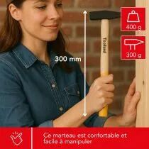 MARTEAU - MANCHE EN BOIS - 300 g (WH300)