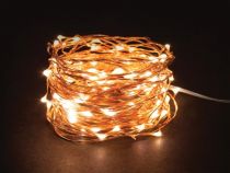 Microlight LED - 12 m - 120 lampes blanc chaud - fil de cuivre - 4.5 V (MC-LED-12-120-UW)