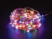 Microlight LED - 12 m - 120 lampes multicolores - fil de cuivre - 4.5 V (MC-LED-12-120-MC)