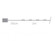 Microlight LED - 2 m - 40 lampes blanc chaud - fil argenté - piles non fournies (MC-LED-2-40-UW)