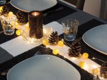 Microlight LED - câble tressé - 90 m - 90 LED - blanc chaud - câble transparent - 3.6 V (MC-LED-METALBRAID-10-UW-T)