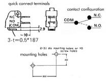 Microrupteur 12a, long levier de commande (MS12-L)