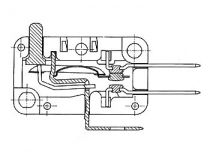 Microrupteur 12a, long levier de commande avec roulette (MS12-R)