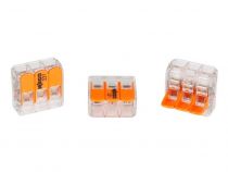 Mini borne de connexion à levier 3 x 0.2 - 4 mm² pour tout type de câble (WG221413)