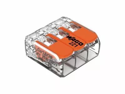 Mini borne de connexion � levier 3 x 0.2 - 4 mm� pour tout type de c�ble (WG221413)
