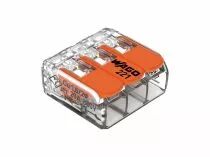 Mini borne de connexion &agrave; levier 3 x 0.2 - 4 mm&sup2; pour tout type de c&acirc;ble (WG221413)