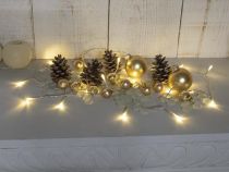 Mini lampe de table LED - 2 m - 20 lampes blanc chaud - fil transparent - modulateur - piles non fournies (MTL-LED-2.0-UW-T)