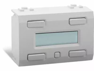 Module boutons-poussoirs/minuteur blanc multipages (led bleues) (VMBLCDWB)