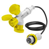 Multiplicateur étanche 3u 2p+t 16a 110 v câble (GW64050)