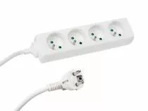 MULTIPRISE &Agrave; 4 PRISES - C&Acirc;BLE DE 5 m - BLANC (EB4WN-5)