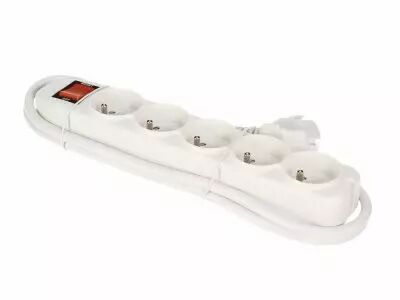 Multiprise � 5 Prises Avec Interrupteur & Protection Contre Les Surcharges - Blanc (EWS5W)