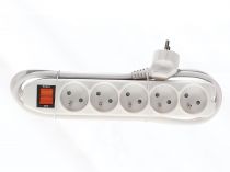 Multiprise À 5 Prises Avec Interrupteur & Protection Contre Les Surcharges - Blanc (EWS5W)