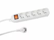 Multiprise &Agrave; 5 Prises Avec Interrupteur & Protection Contre Les Surcharges - Blanc (EWS5W)