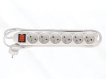 Multiprise À 6 Prises Avec Interrupteur & Protection Contre Les Surcharges - Blanc (EWS6W)