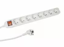 Multiprise &Agrave; 8 Prises Avec Interrupteur & Protection Contre Les Surcharges - Blanc (EWS8W)