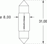 Nav. 8x31 12v 3w (121040)