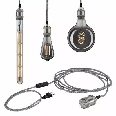 Neordic Luminaire en suspension Eldar E27 max. 20W Gris/Nickel M�tal (79771)